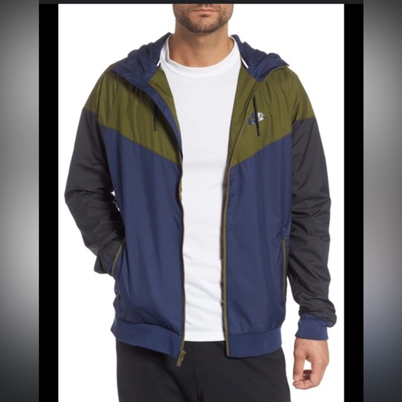 Men's Nike Windrunner Jacket (Olive & Green) - Picture 1 of 7